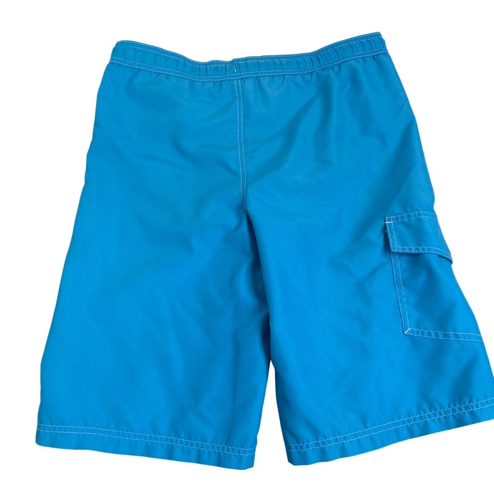 Ocean Pacific Mens Blue Board Shorts Cargo Pocket Swim Trunks XL 14-16 Mesh Line